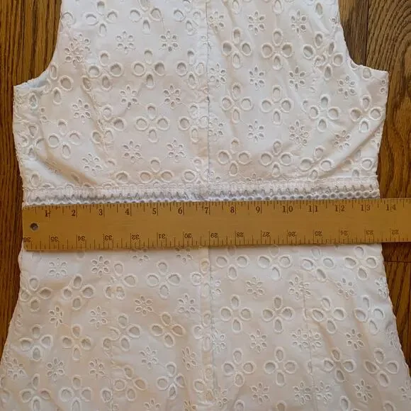 Lilly Pulitzer Railee Resort White Floral Cross Eyelet Shift Dress Size 0 - Picture 11 of 14